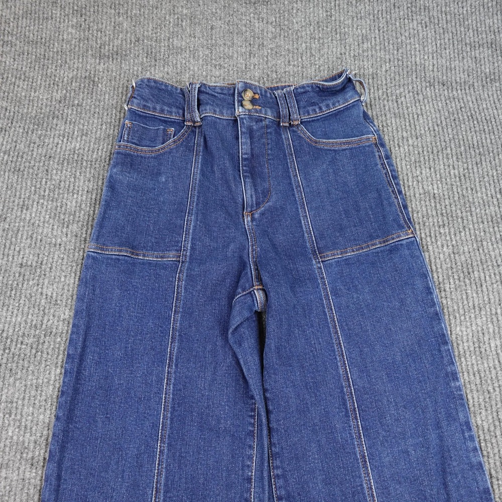 Anthropologie Pilcro The Skipper Jeans Womens 29 Blue High Rise Wide Leg - Picture 2 of 11